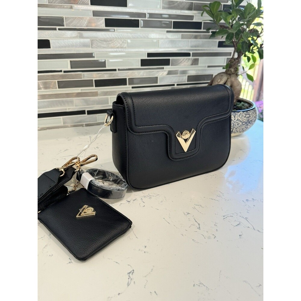 Valentino Orlandi Black Satchel Bag with Matching Wallet Crossbody Strap